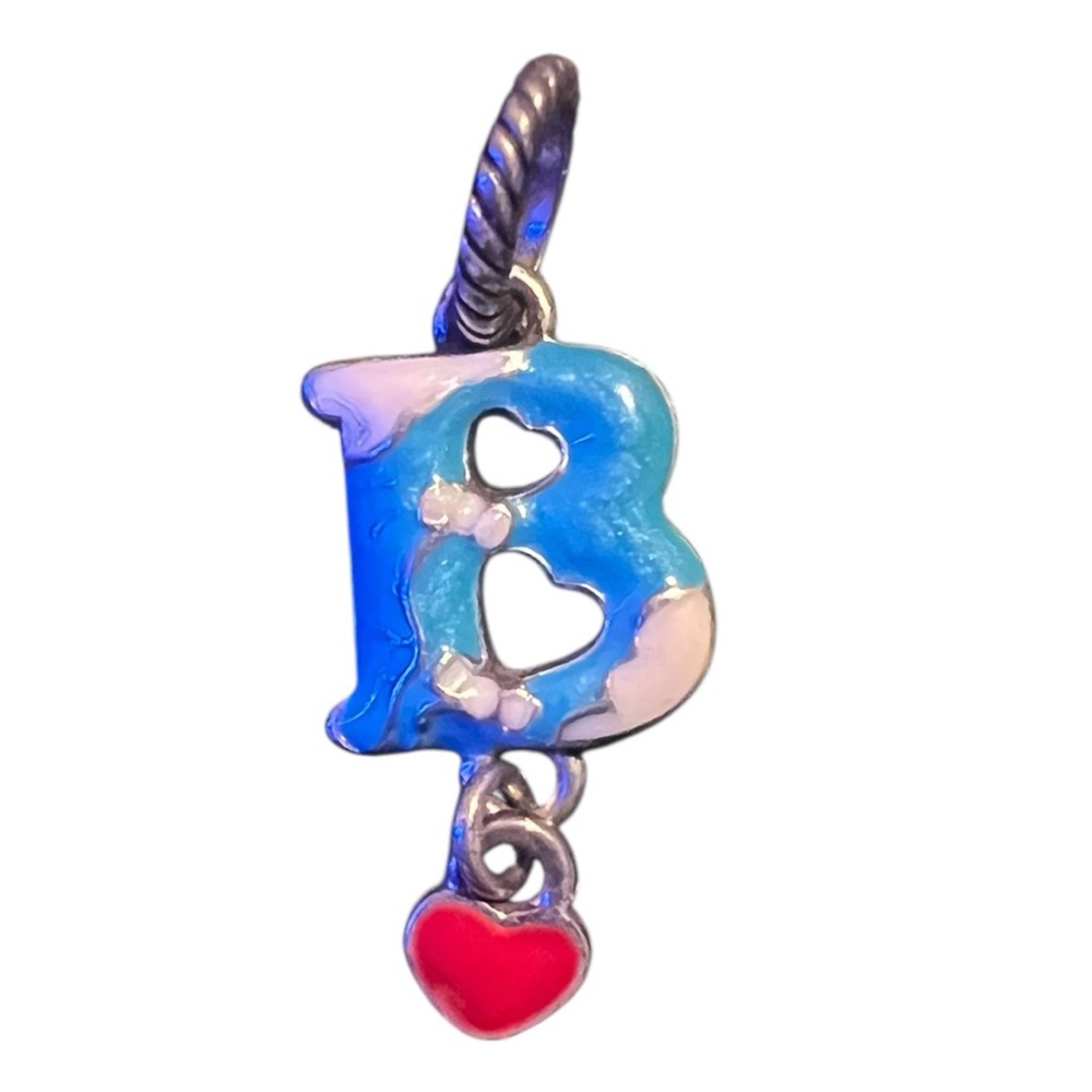 ✨‎ Brighton Letter Charm Pendant – Silver Tone Enamel Initial ✨